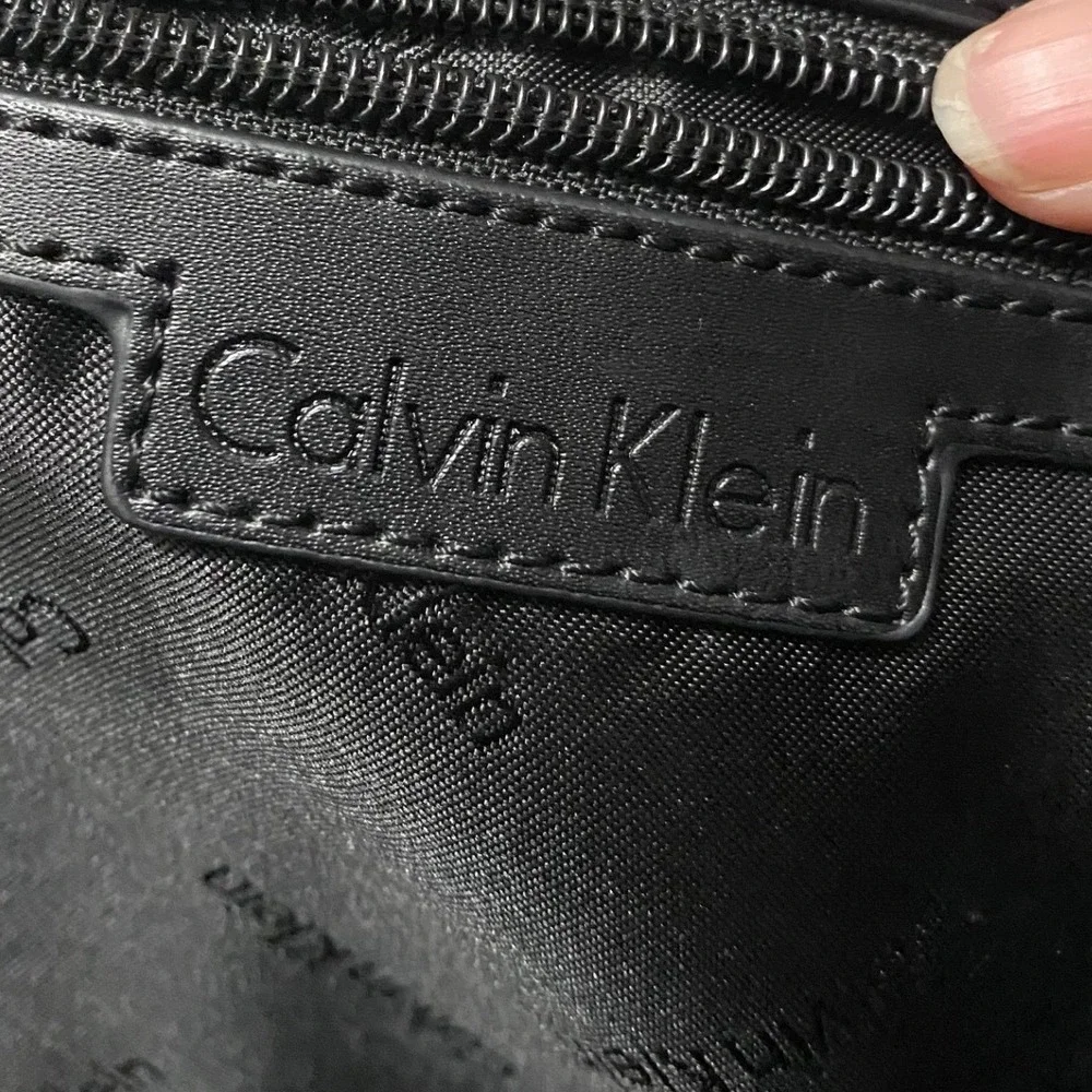 Calvin Klein Mini Backpack Womens Small‎ Black Nylon Gold Logo Straps Excellent